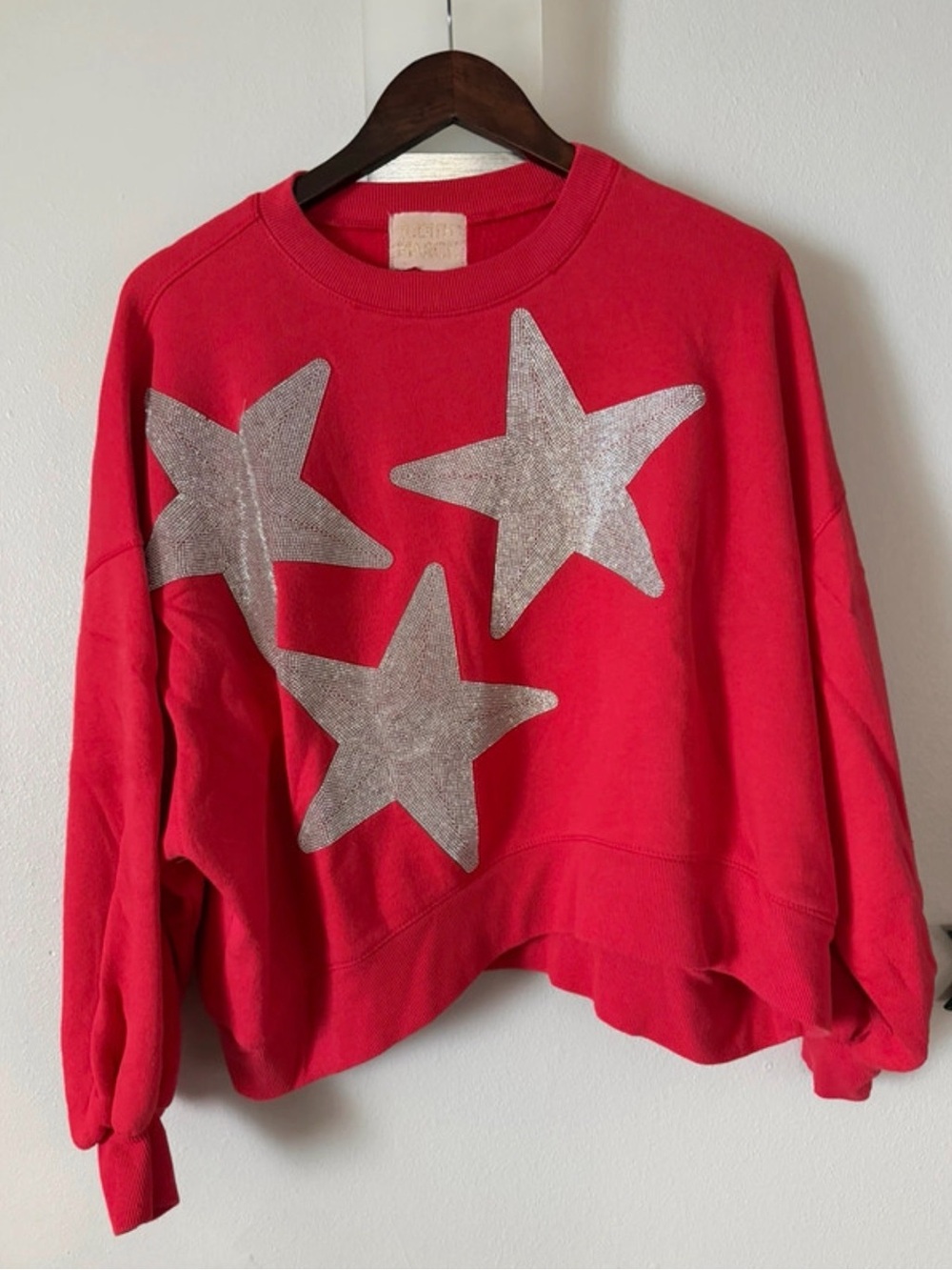Red Judith March Sweatshirt with Star Embellishments